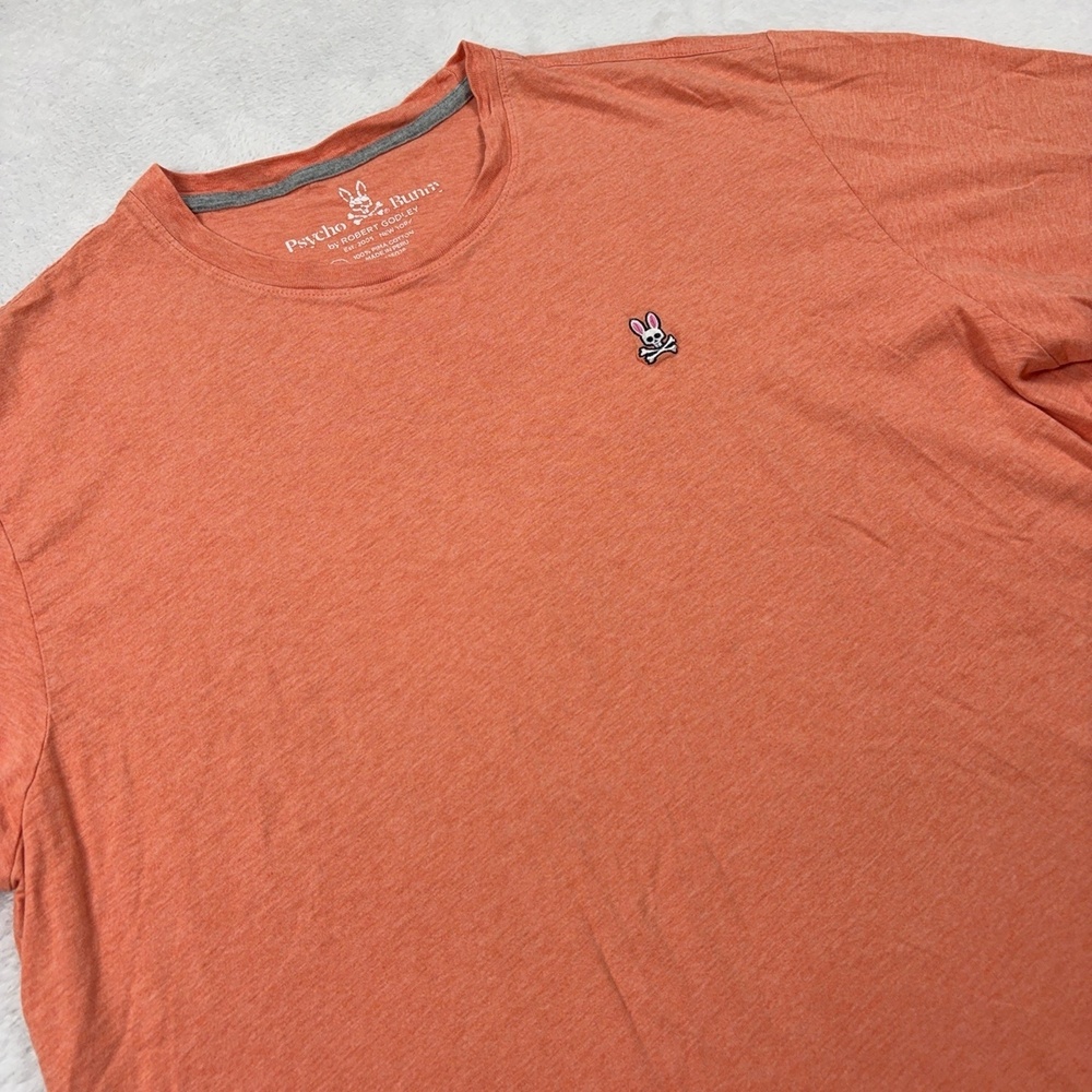 Psycho Bunny Shirt Mens 7 Orange Short Sleeve Tagless Pima Cotton Logo